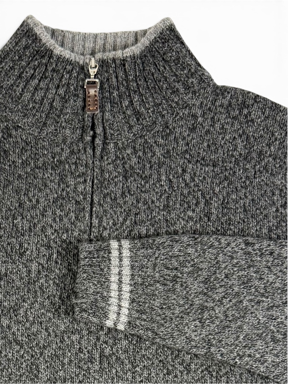 NWOT Daniele Blasi Italian Wool Quarter Zip Sweater Gray M